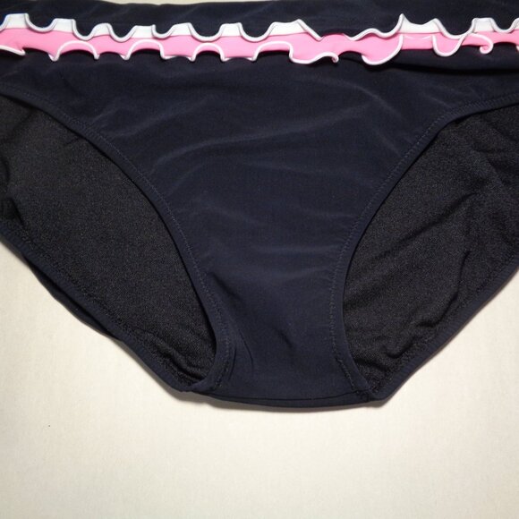 Profile by Gottex by Size 14 / RUFFLE BANDED  / Black / New Bikini Bottom - Picture 4 of 15